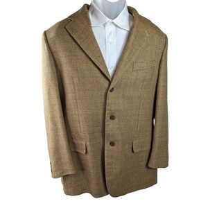 Basili Sports Blazer Mens Lina Wool Double Vented 3 Button Checked Jacket Sz 42R